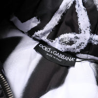 Dolce & Gabbana Black Padded Hooded Full Zip Cropped Jacket