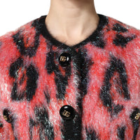 Dolce & Gabbana Red Mohair Wool Button Down Cardigan Sweater