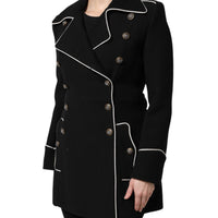 Dolce & Gabbana Black Wool Double Breasted Blazer Jacket