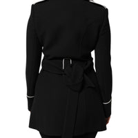 Dolce & Gabbana Black Wool Double Breasted Blazer Jacket
