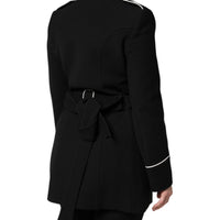 Dolce & Gabbana Black Wool Double Breasted Blazer Jacket