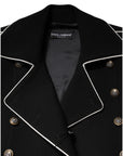 Dolce & Gabbana Black Wool Double Breasted Blazer Jacket