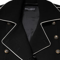 Dolce & Gabbana Black Wool Double Breasted Blazer Jacket