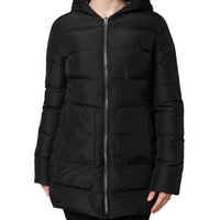 Dolce & Gabbana Black Puffer Hooded Zip Reversible Jacket
