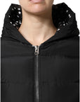 Dolce & Gabbana Black Puffer Hooded Zip Reversible Jacket