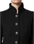 Dolce & Gabbana Black Wool Single Breasted Trench Coat Jacket