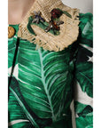 Dolce & Gabbana Multicolor Leaf Print Embellished Trenchcoat Jacket
