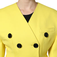 Dolce & Gabbana Yellow Double Breasted Trench Coat Jacket