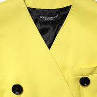 Dolce & Gabbana Yellow Double Breasted Trench Coat Jacket