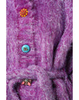 Dolce & Gabbana Purple Button Embellished Trench Coat Jacket