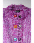Dolce & Gabbana Purple Button Embellished Trench Coat Jacket