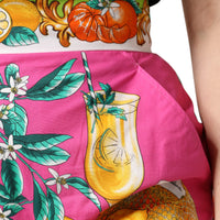 Dolce & Gabbana Pink Printed High Waist Hot Pants Shorts