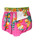 Dolce & Gabbana Pink Printed High Waist Hot Pants Shorts