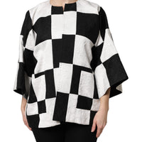 Dolce & Gabbana White Black Patchwork Jacquard Blazer Jacket