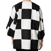 Dolce & Gabbana White Black Patchwork Jacquard Blazer Jacket