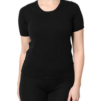 Dolce & Gabbana Black Cotton Round Neck Short Sleeve T-shirt