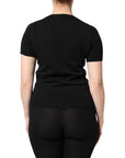 Dolce & Gabbana Black Cotton Round Neck Short Sleeve T-shirt