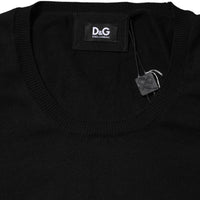 Dolce & Gabbana Black Cotton Round Neck Short Sleeve T-shirt