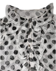 Dolce & Gabbana White Black Polka Dot Cotton Sleeveless Top