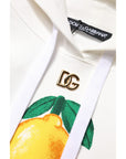 Dolce & Gabbana Ivory Cotton Printed Hooded Pullover Sweater
