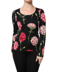 Dolce & Gabbana Black Floral Long Sleeve Women Blouse Top