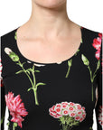 Dolce & Gabbana Black Floral Long Sleeve Women Blouse Top