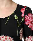 Dolce & Gabbana Black Floral Long Sleeve Women Blouse Top