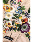 Dolce & Gabbana Beige Floral Embroidery Sleeveless Tank Top