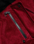 Dolce & Gabbana Red Black Cotton Logo FullZip Bomber Jacket