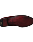 Dolce & Gabbana Bordeaux Velvet Sequined Men's Loafers