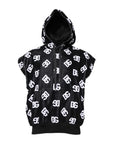 Dolce & Gabbana Black DG Cotton Hooded Sleeveless Sweater
