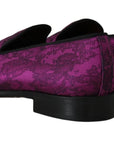 Dolce & Gabbana Elegant Silk-Wool Blend Loafers in Purple