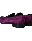 Dolce & Gabbana Elegant Silk-Wool Blend Loafers in Purple