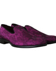 Dolce & Gabbana Elegant Silk-Wool Blend Loafers in Purple