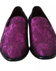 Dolce & Gabbana Elegant Silk-Wool Blend Loafers in Purple