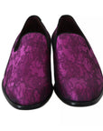 Dolce & Gabbana Elegant Silk-Wool Blend Loafers in Purple