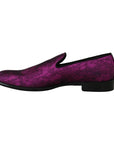 Dolce & Gabbana Elegant Silk-Wool Blend Loafers in Purple