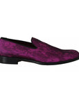 Dolce & Gabbana Elegant Silk-Wool Blend Loafers in Purple
