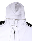 Dolce & Gabbana White Cotton Logo Hooded Sweatshirt Sweater