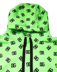 Dolce & Gabbana Green Polyester DGLogo Print Hooded Sweater