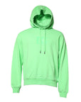 Dolce & Gabbana Green Cotton DG Logo Print Hooded Sweater