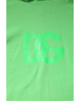Dolce & Gabbana Green Cotton DG Logo Print Hooded Sweater
