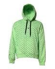 Dolce & Gabbana Green Cotton Logo Heart Print Hooded Sweater