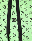 Dolce & Gabbana Green Cotton Logo Heart Print Hooded Sweater