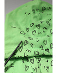 Dolce & Gabbana Green Cotton Logo Heart Print Hooded Sweater