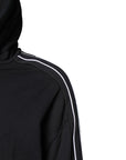 Dolce & Gabbana Black Cotton Logo Hooded Sweatshirt Sweater