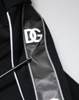 Dolce & Gabbana Black Cotton Logo Hooded Sweatshirt Sweater
