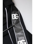 Dolce & Gabbana Black Cotton Logo Hooded Sweatshirt Sweater
