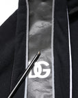 Dolce & Gabbana Black Cotton Logo Hooded Sweatshirt Sweater