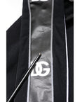 Dolce & Gabbana Black Cotton Logo Hooded Sweatshirt Sweater
